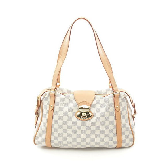 Louis Vuitton Stresa Shoulder Bag Leather Damier Azur White - Picture 1 of 7